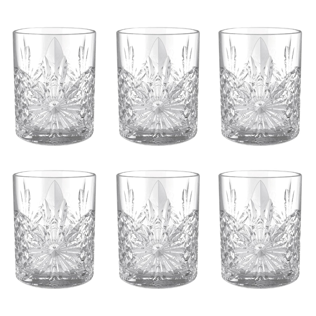 Set 6 Bicchieri Da Whisky 31Cl In Vetro Resistente Lavorato Bicchiere Design Moderno Cucina Acqua Cocktail Rum Certificati Contatto Alimentare Lavastoviglie Microonde Bar Ristorante Kiel