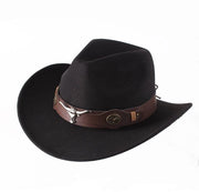 Cowboyhoed in vilt per uomo e donna, bordo ampio, fedora cowboy
