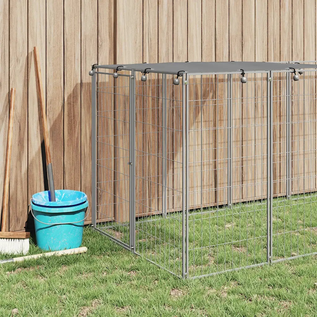 Canile Recinto per Cani Argento 330x110x110 cm in Acciaio cod mxl 44077