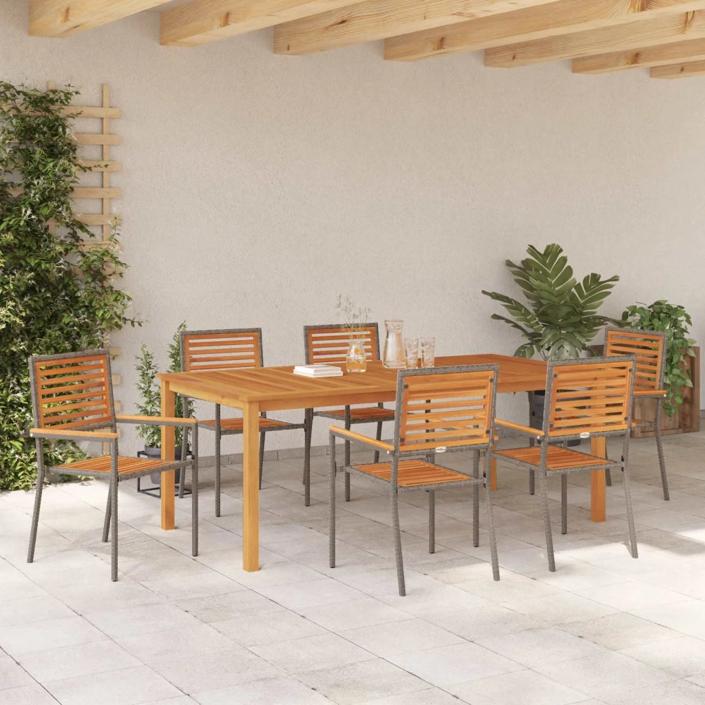 Set da Pranzo per Giardino 7 pcs Grigio 3365524
