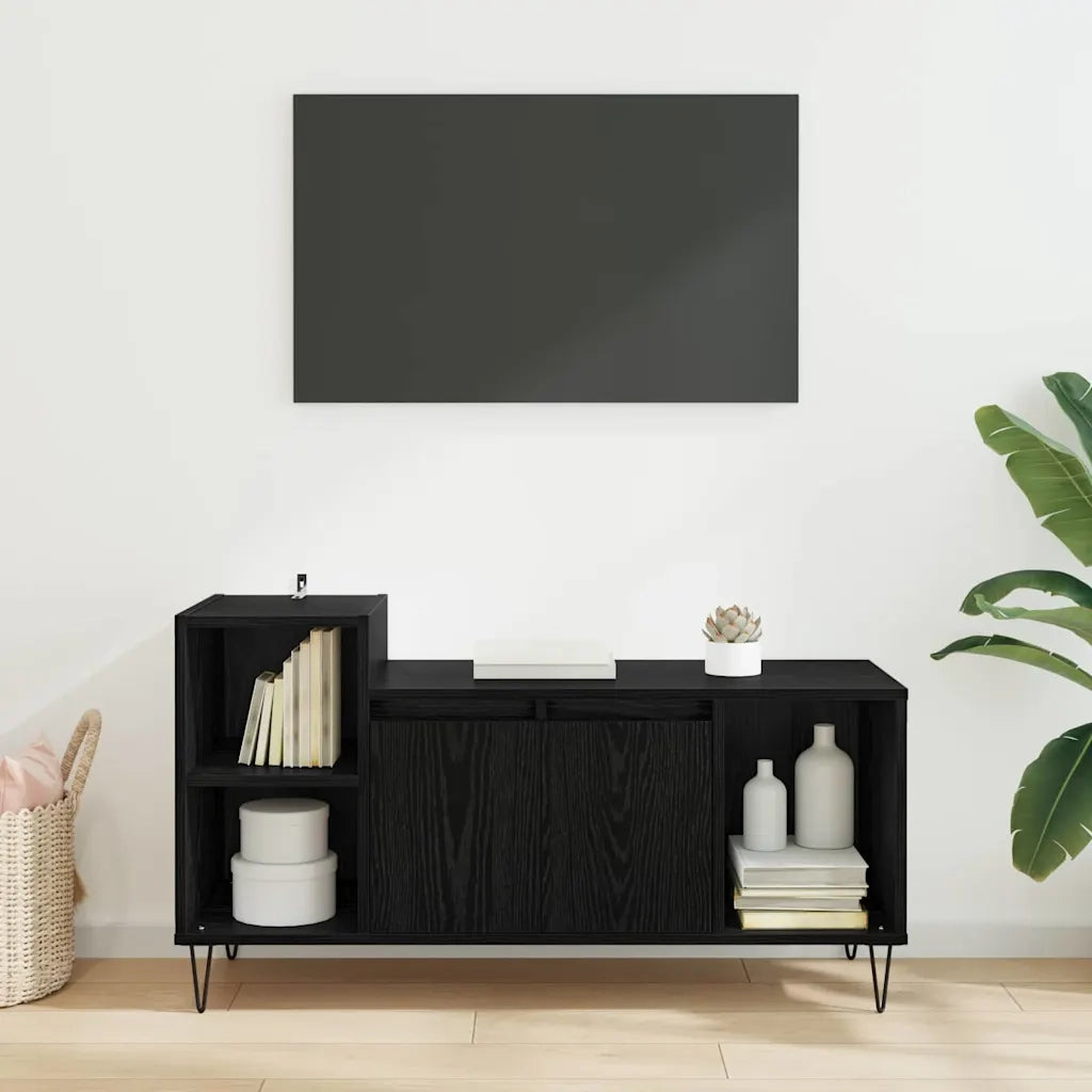 Mobile TV Rovere Nero 100 x 35 x 55 cm Legno multistrato 882722