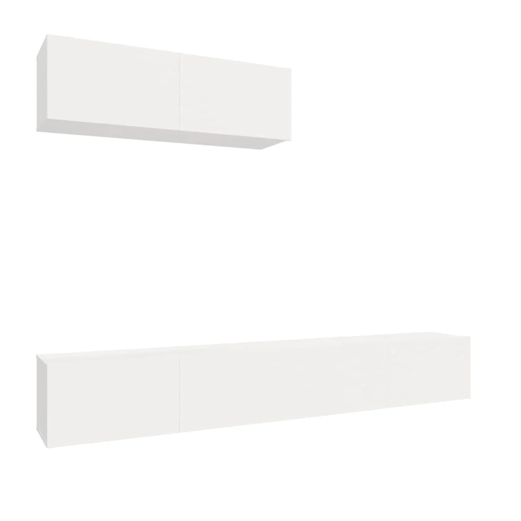 Set di mobili da 3 pezzi tra cui armadio credenza mobile TV televisore per soggiorno camera da letto salotto legno ingegnerizzato bianco 02_0024474