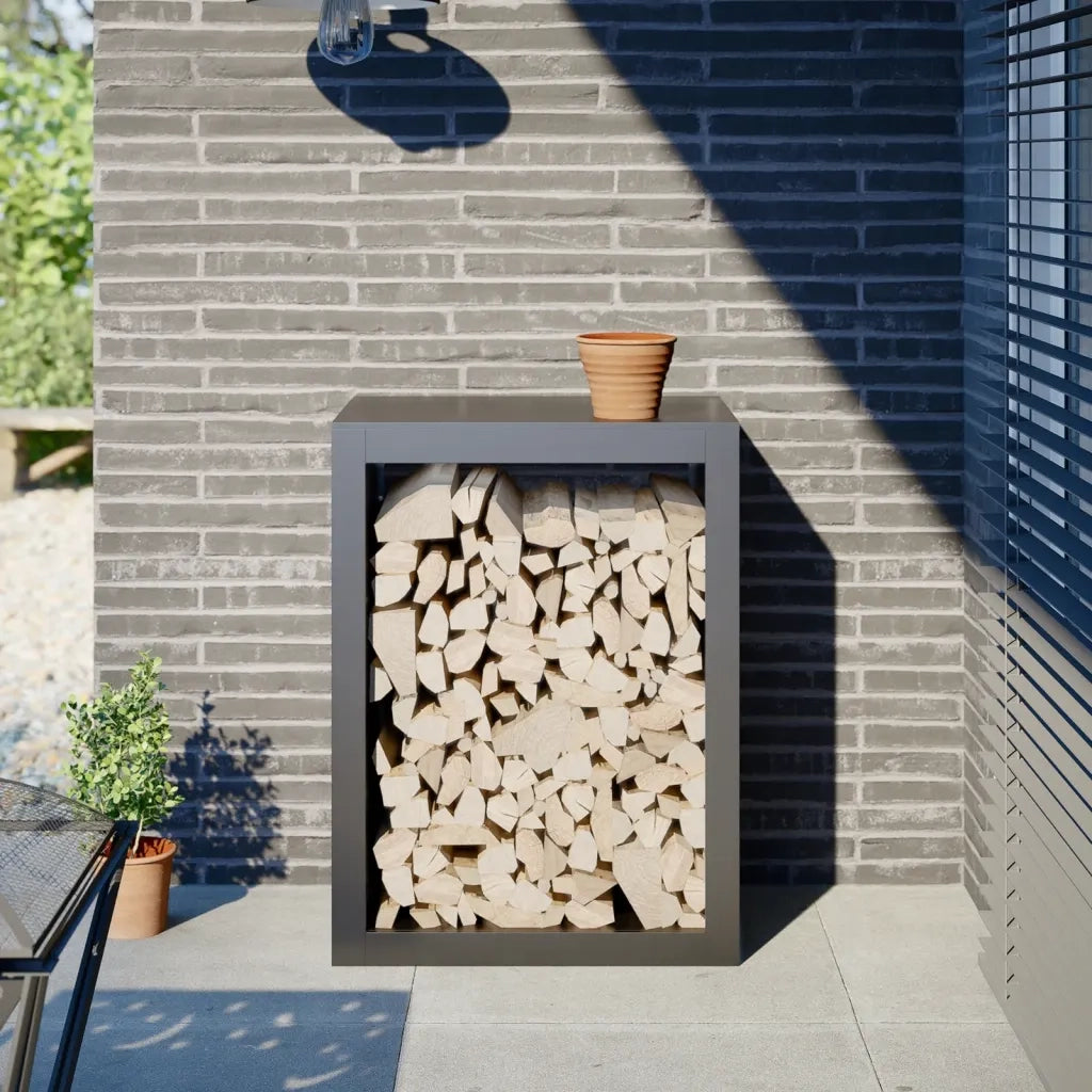 Rastrelliera per Legna da Ardere-Portalegna Antracite 60x40x80 cm Acciaio
