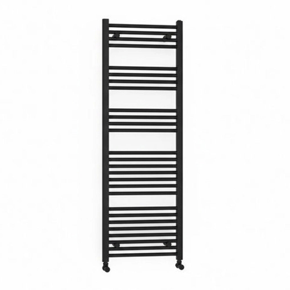 Termoarredo bagno H 150 x L 45 cm in acciaio nero opaco