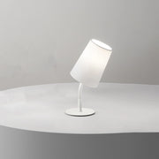 Lampada Da Scrivania Contemporanea Mash Metallo Bianco Tessuto 1 Luce E14