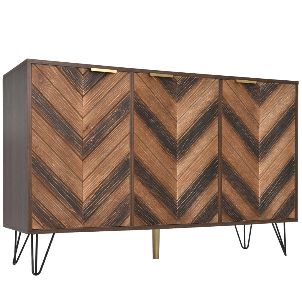 Credenza moderna a 3 ante 120 cm effetto legno