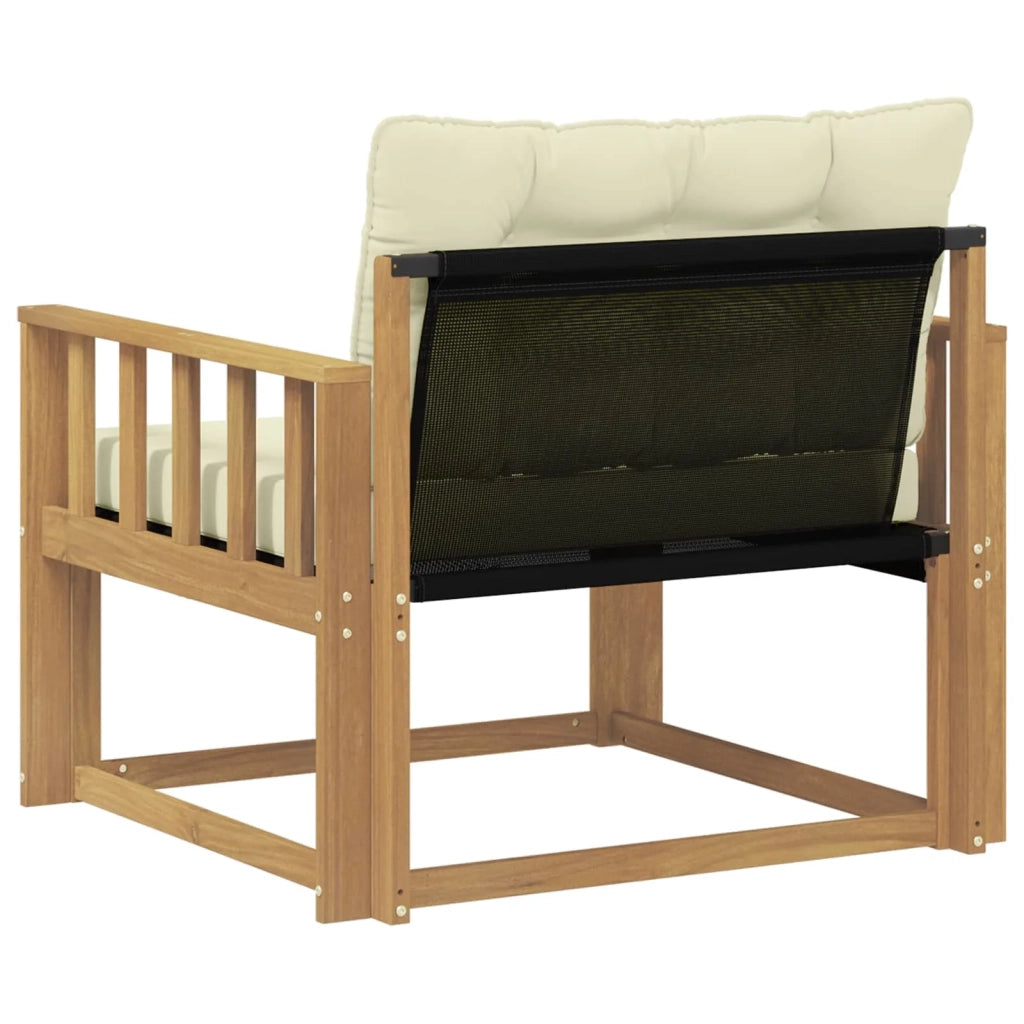 Set di divani da esterno-Sofa da giardino Legno di Acacia Massello e Textilene 933391