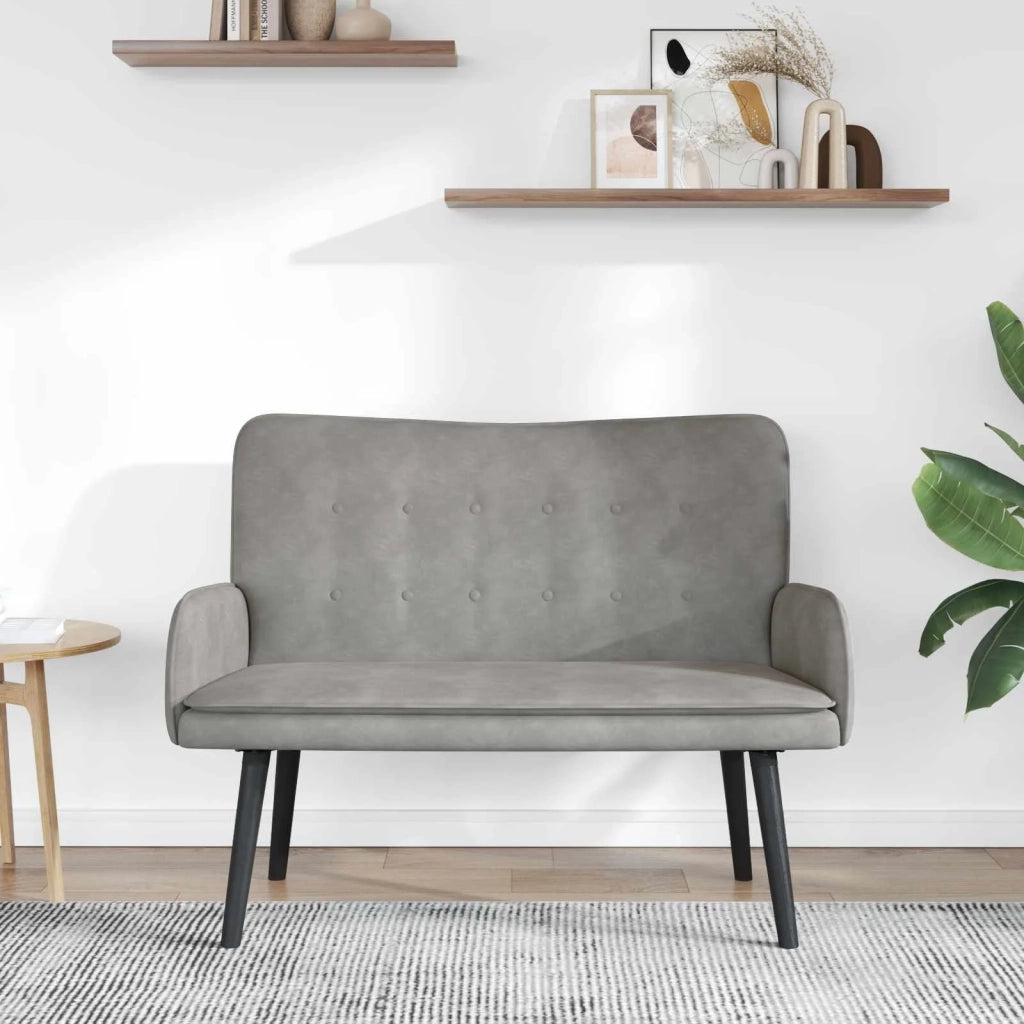 Sofa a Due Posti Grigio chiaro 115 x 61 x 87 cm Velluto 42028913