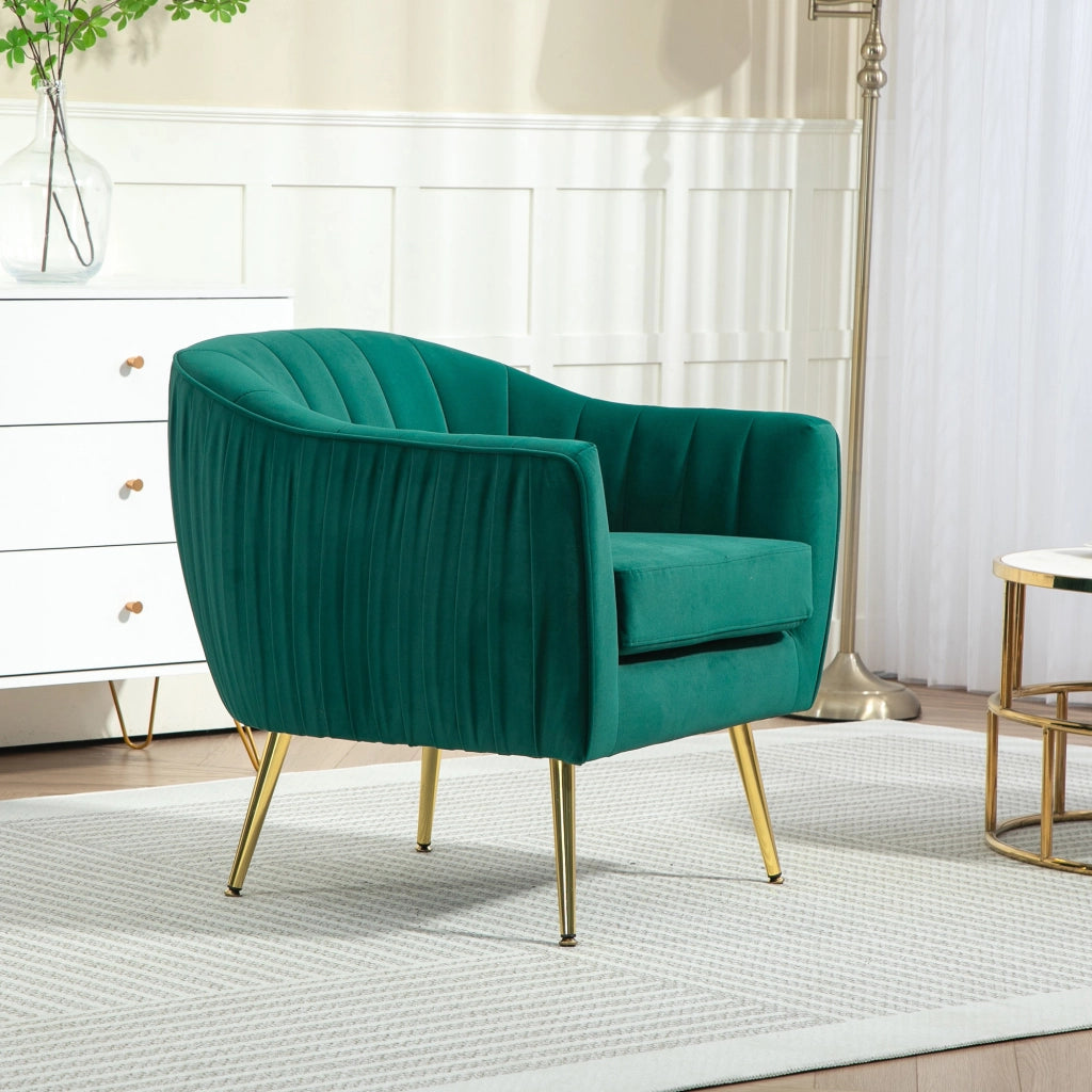 Poltrona Imbottita Relax con Braccioli ¨C Zephmum ¨C Verde 71x72x73 cm