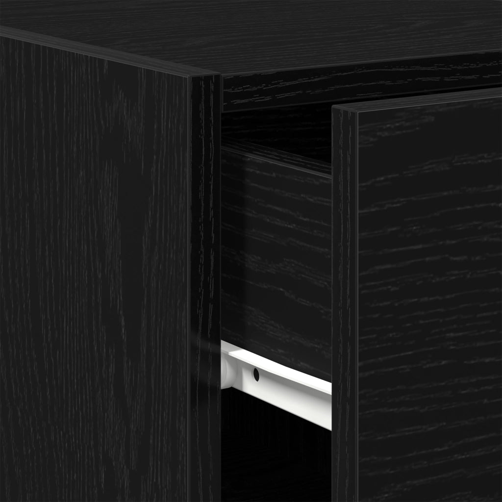 Sideboard  Nero Rovere 30x42,5x93 cm Legno Ingenerizzato