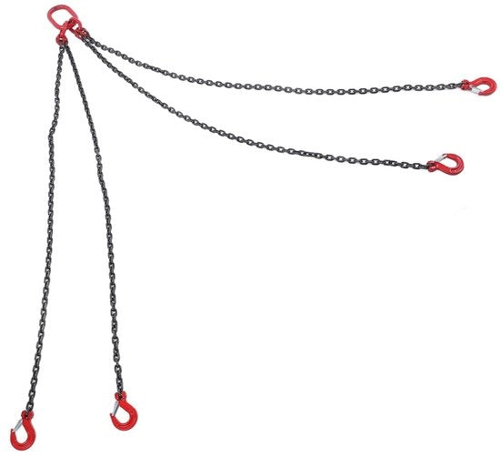 Catena di sollevamento 1,5 m - Catena di manovella - Catena di appendiatura - 4 Cavi - Alta Resistenza (3T) - Acciaio Resistente alla Ruggine - Catena di sollevamento