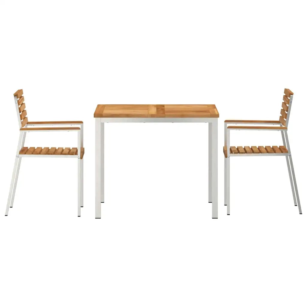 Set da Pranzo per Giardino 3 pcs Marrone Legno di teak solido 3334781