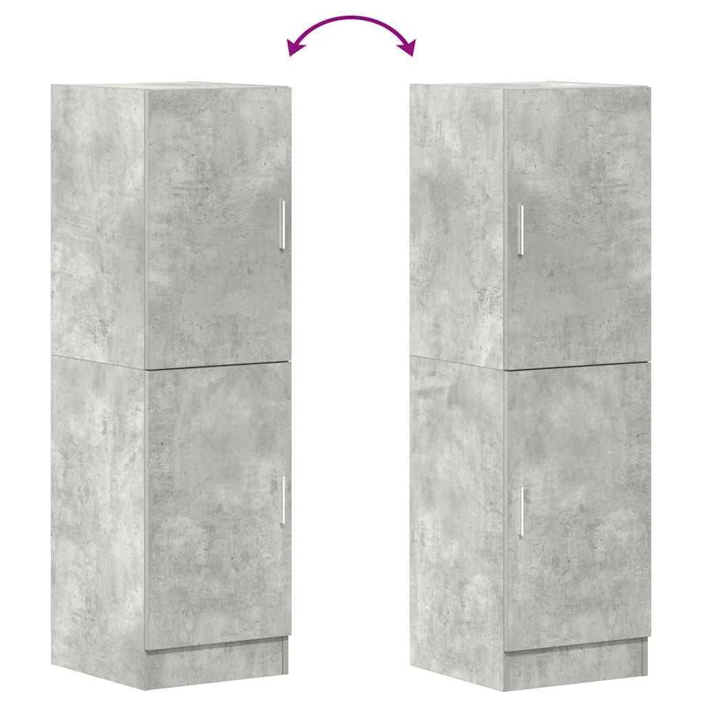Mobile da cucina multifunzionale pratico contenitore 38 x 41,5 x 131,5 cm legno grigio cemento 02_0051305