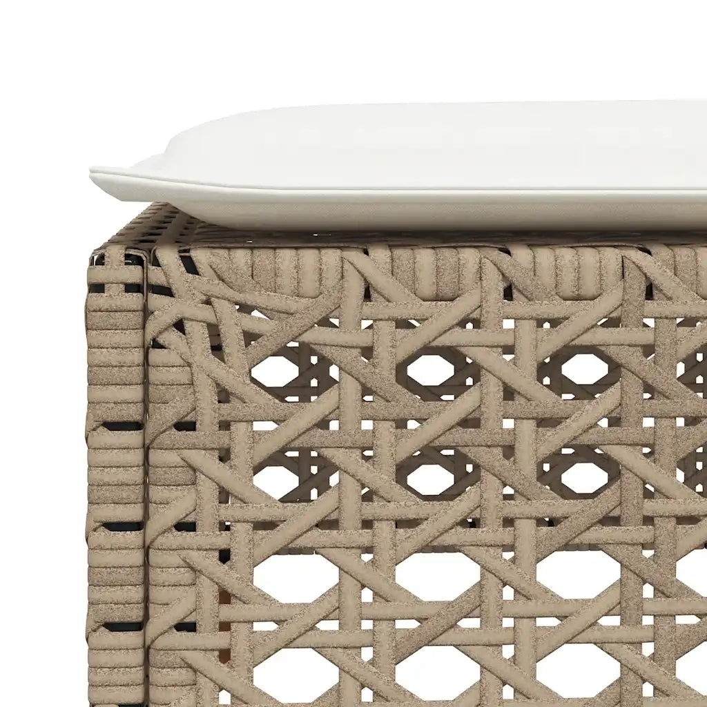 Set Divano da Giardino 8 pz con Cuscini Beige in Polyrattan