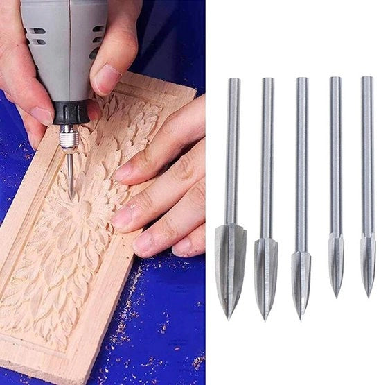 Set di Lavorazione del Legno - Coltellino di Graveatura - Attrezzo Multifunzionale - Precisione - 5 Pezzi - Peso Leggero 35g - Set di Graveatura
