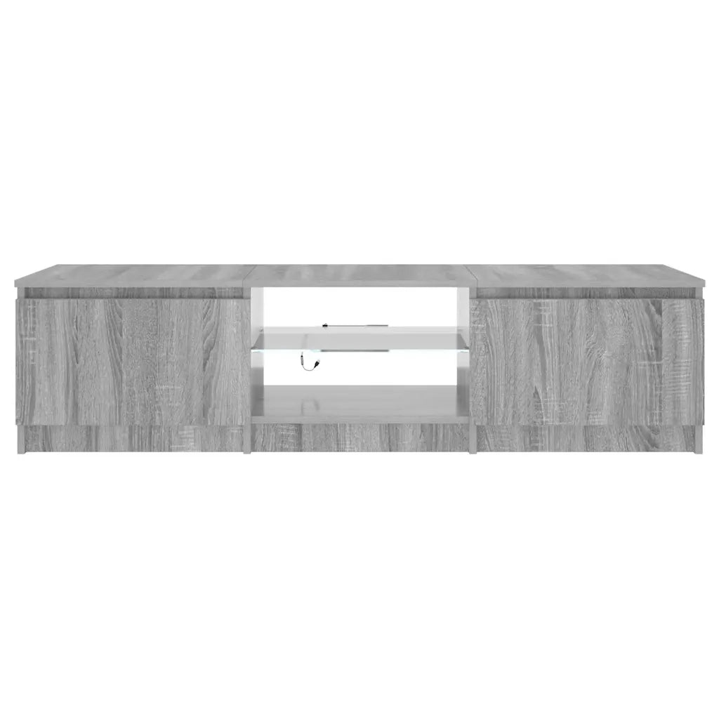 Mobile Porta TV con Luci LED Grigio Sonoma 140x40x36 cm 822682