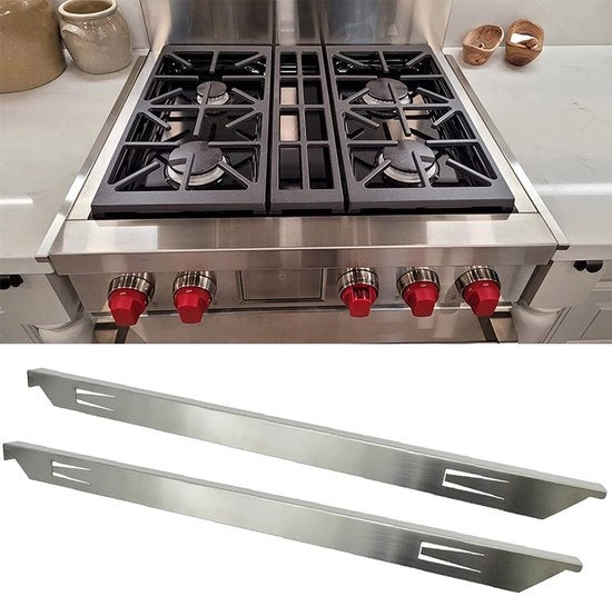 Copertura per spaccature tra cucina e piano di lavoro in acciaio inossidabile - resistente al calore - facile da installare - 58,4 cm - riempie lo spazio tra forno e piano di lavoro - copertura per spaccature