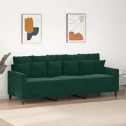 Divano a 3 Posti-Sofa 3 Posti Verde Scuro 180 cm in Velluto 127050