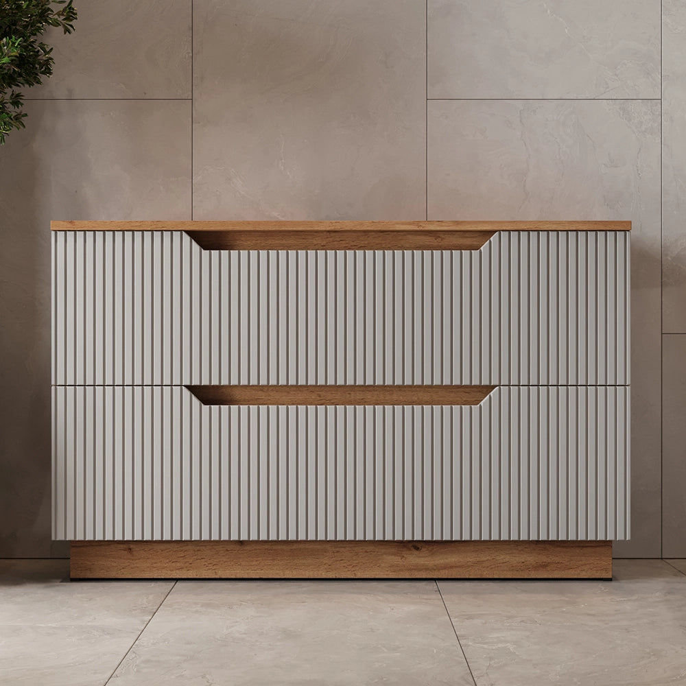 Vicco Mobile sottolavabo per bagno Quercia/grigio 99.4 x 62.5 cm con 2 cassetti