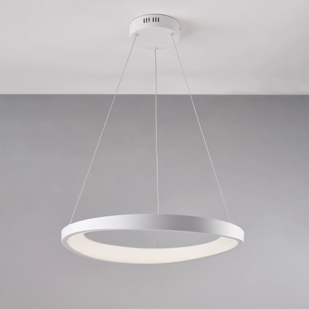 Sospensione Moderna Perth In Plastica Bianca Con Led Integrato 32W 4000K