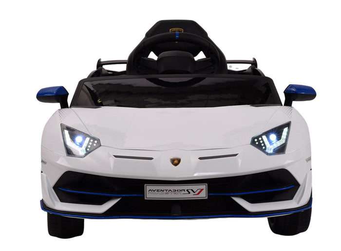 Macchina Elettrica per Bambini 12V con Licenza Lamborghini Aventador SVJ Small Bianca