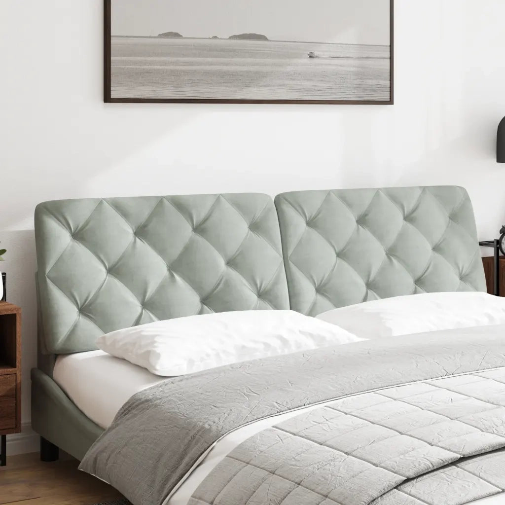 Cuscino Testiera Grigio Chiaro 180 cm in Velluto CFW8096249