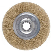 Trade Shop - Spazzola A Disco Filo In Ferro Ondulati Ottonati Con Gambo 125 Mm Per Trapano -