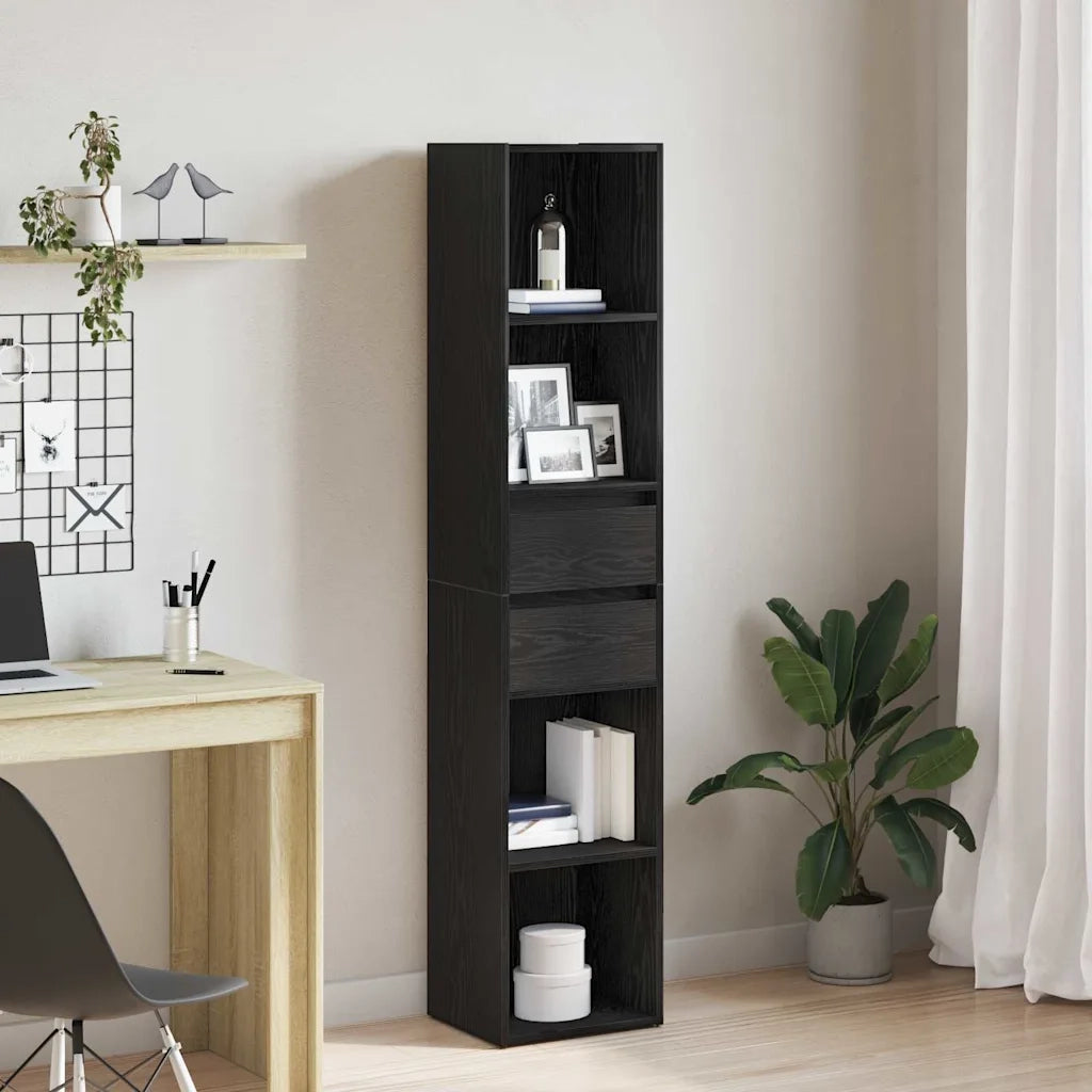 Armadio per Libri Rovere Nero 36 x 30 x 171 cm 862499