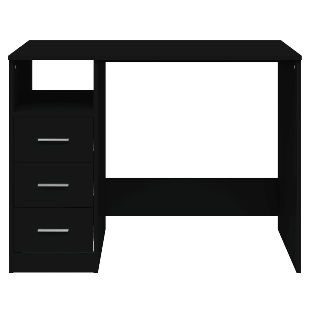 Scrivania tavolo postazione di lavoro scrivania per computer mobile da studio con cassetti 102 x 50 x 76 cm legno ingegnerizzato nero 02_0023473