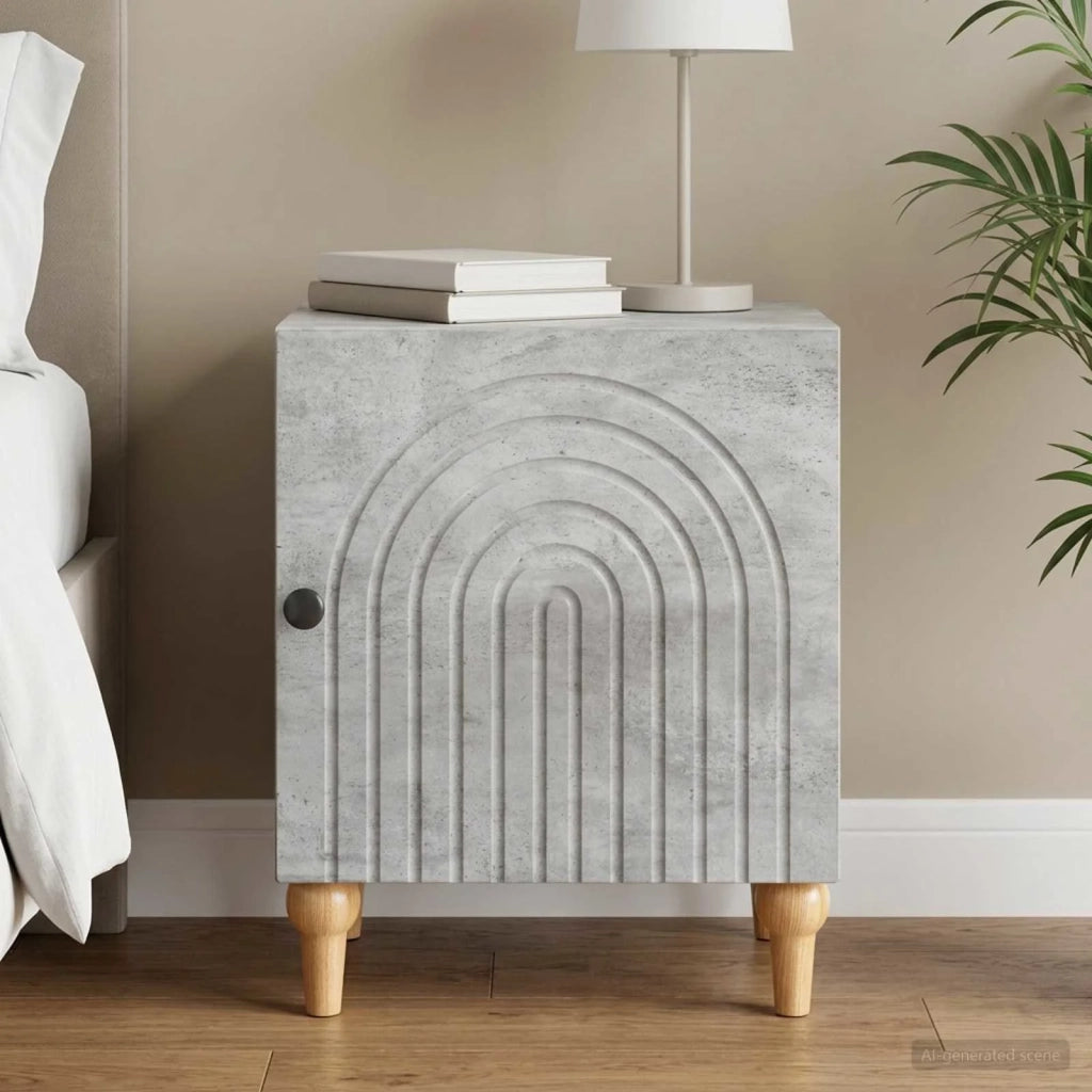 Armadio da Notte Grigio Cemento 43 x 34,5 x 50 cm 894111