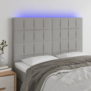 Testiera a LED-Testata con LED Grigio Chiaro 144x5x118/128 cm in Tessuto 828484