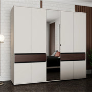 Armadio Camera da Letto Ubud, Guardaroba Grande 2 Cassetti, 228x211h cm Bianco Crema