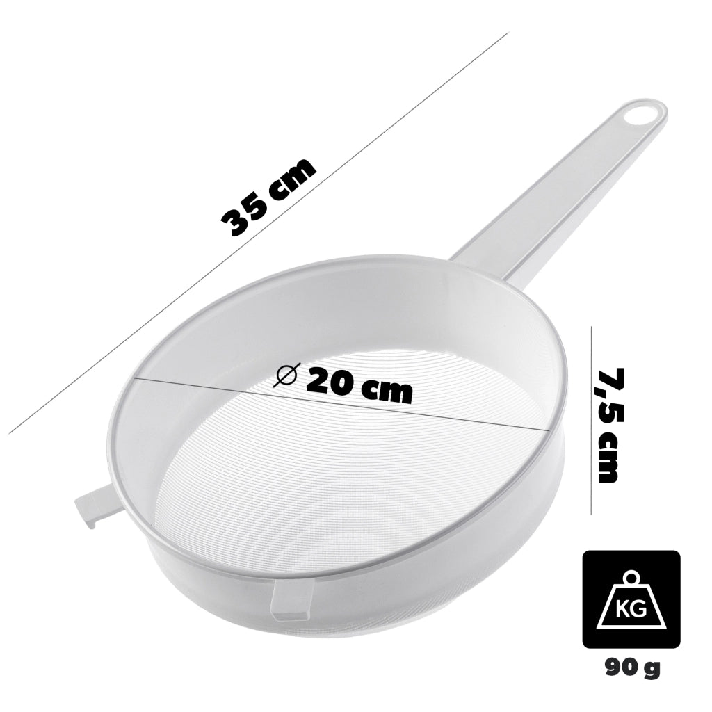 Colino a maglie fitte KADAX per farina, latte, zucchero a velo, da cucina, in plastica, 20 cm (200 mm)