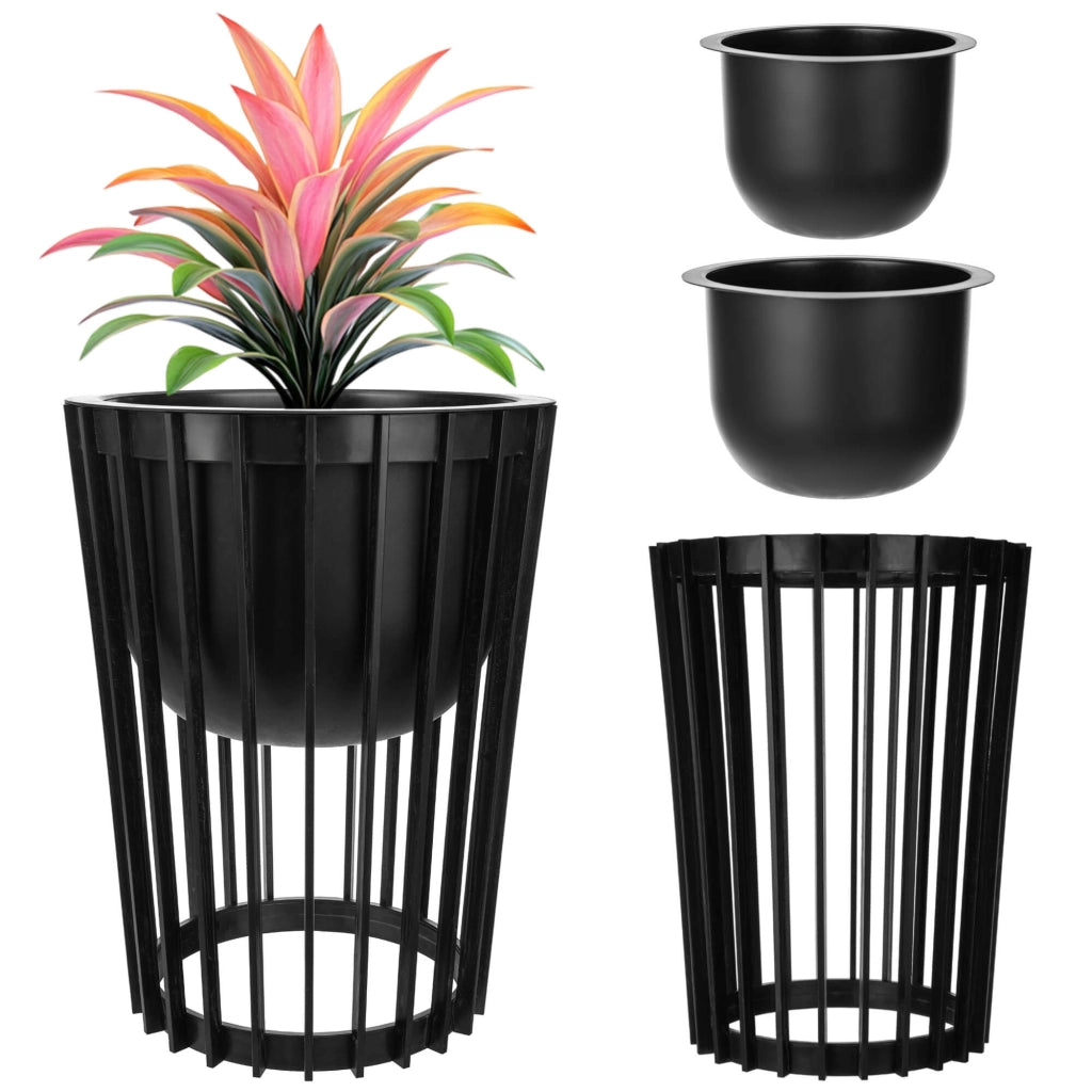 Supporto per fiori bifacciale KADAX Loft, nero, 53,5 cm + 2 inserti