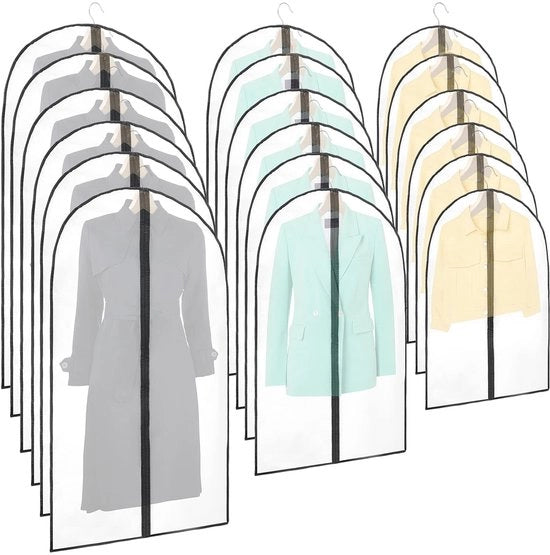 Set di contenitori per abbigliamento 18 pezzi - Ademend - Borsa di stoccaggio con cerniera - Impermeabile - Translucida - 60x80cm/60x100cm/60x120cm - Borse di stoccaggio