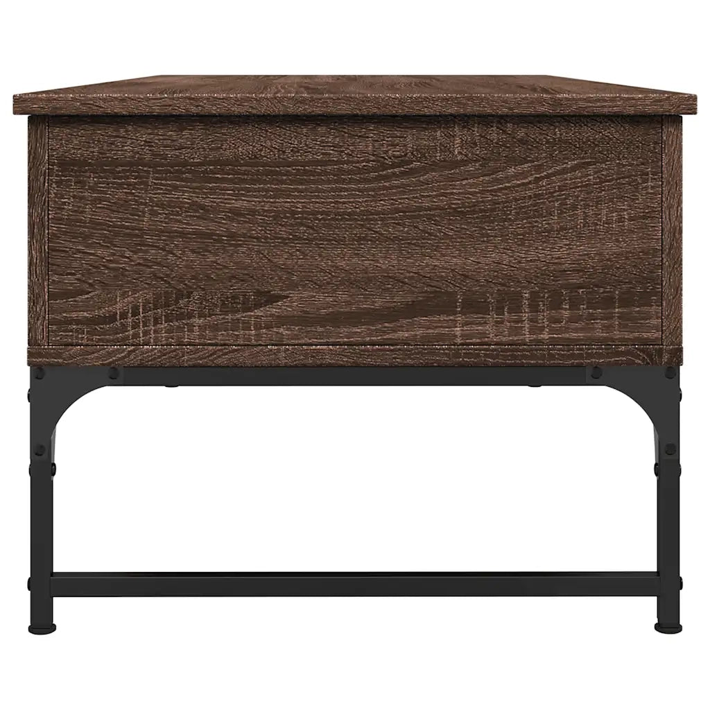 Tavolino Salotto Rovere Marrone 100x50x40cm Multistrato Metallo 845380