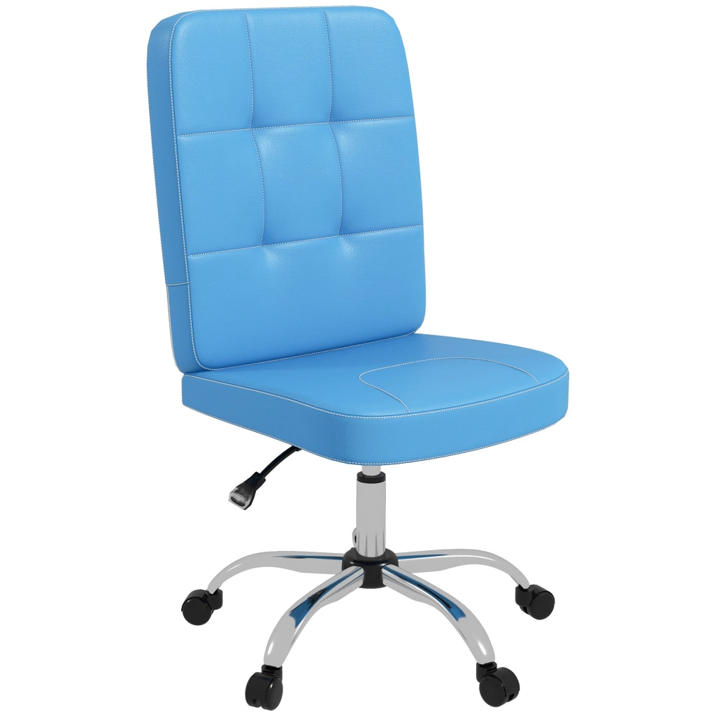 Sedia da Ufficio Girevole in Similpelle ¨C zephmum ¨C Blu, Regolabile 45x59x90-100 cm