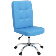 Sedia da Ufficio Girevole in Similpelle ¨C zephmum ¨C Blu, Regolabile 45x59x90-100 cm
