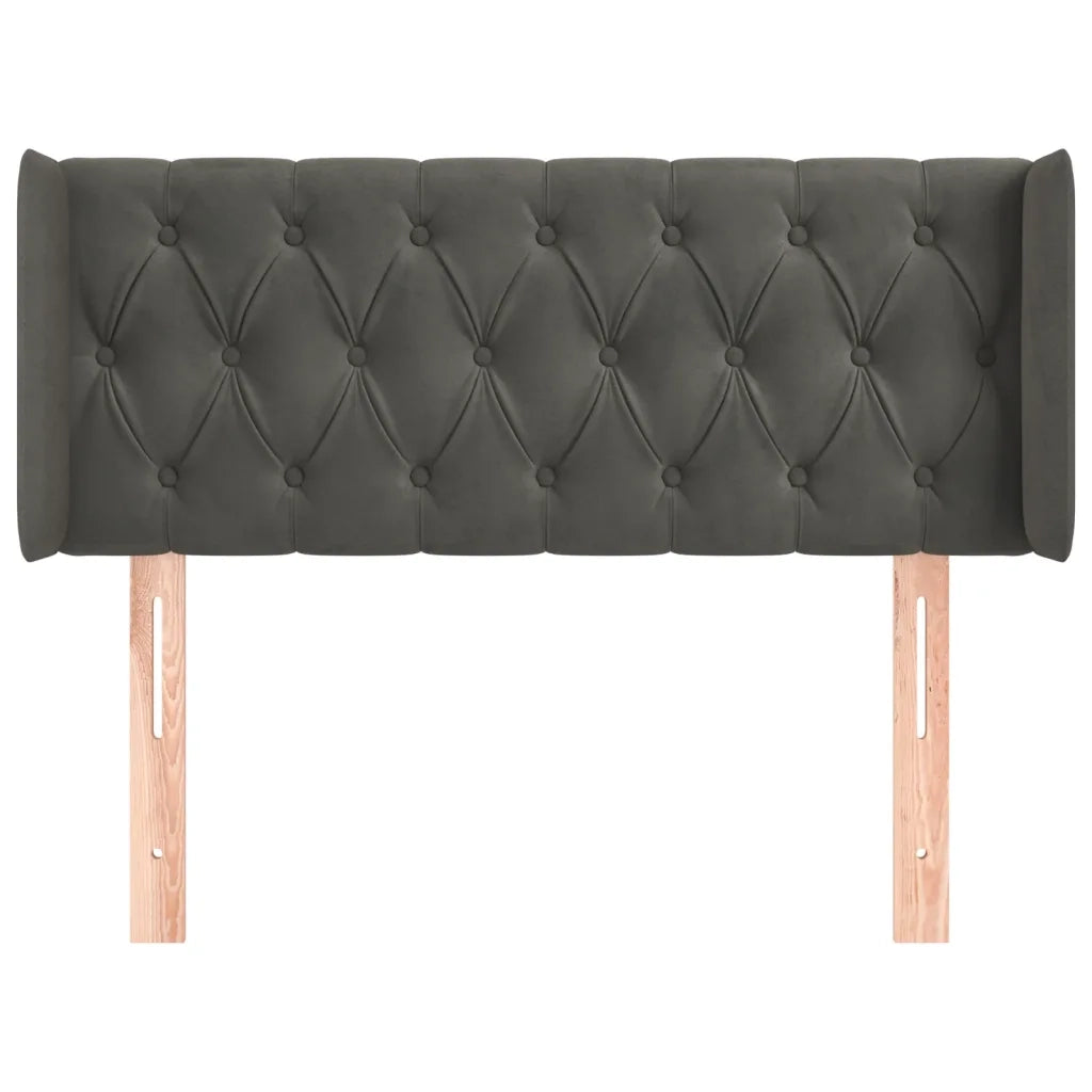 Testiera ad Orecchio Grigio Scuro 103x16x78/88 cm in Velluto 3119147
