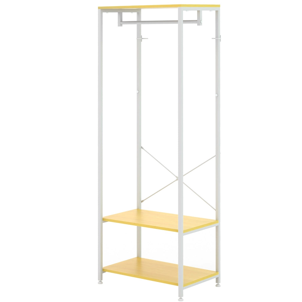 Appendiabiti con scaffale per scarpe e ganci ¨C zephmum ¨C 60x40x167,5 cm legno naturale