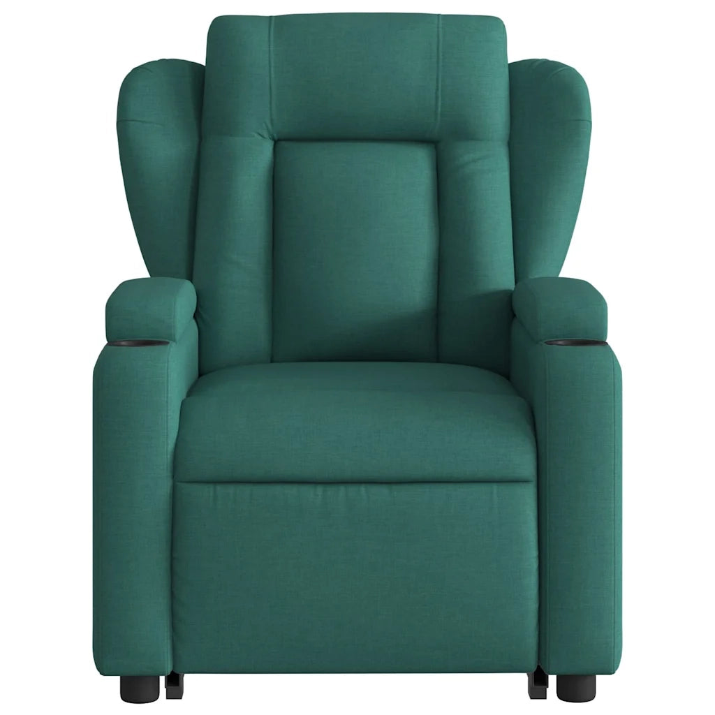 Poltrona Alzapersona Reclinabile Elettrica Verde Scuro Tessuto 3204512