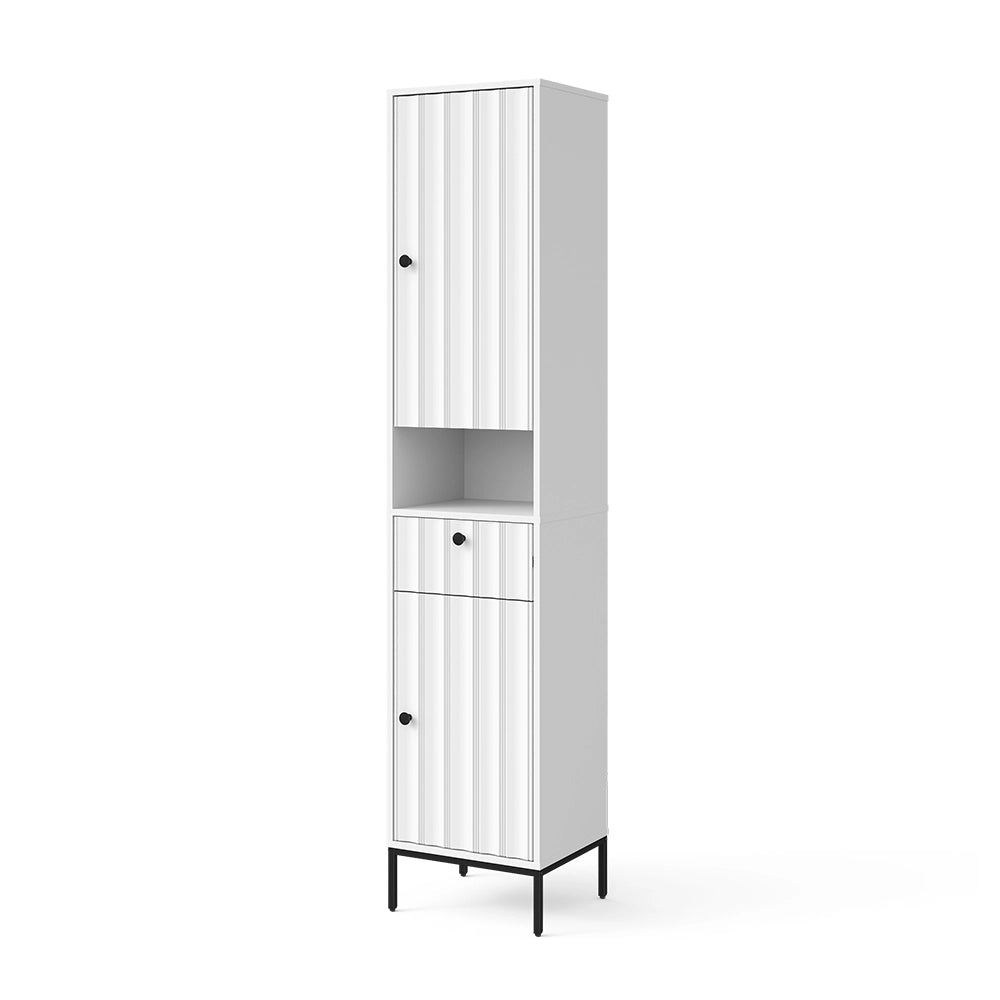 Vicco Armadio per il bagno Ondulazione bianca 40 x 190 cm con 2 porte