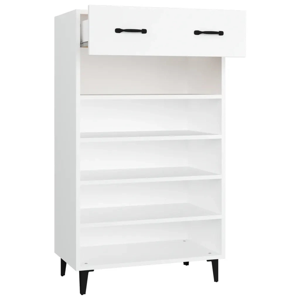 Scarpiera Bianca 60x35x105 cm in Legno Multistrato 812789
