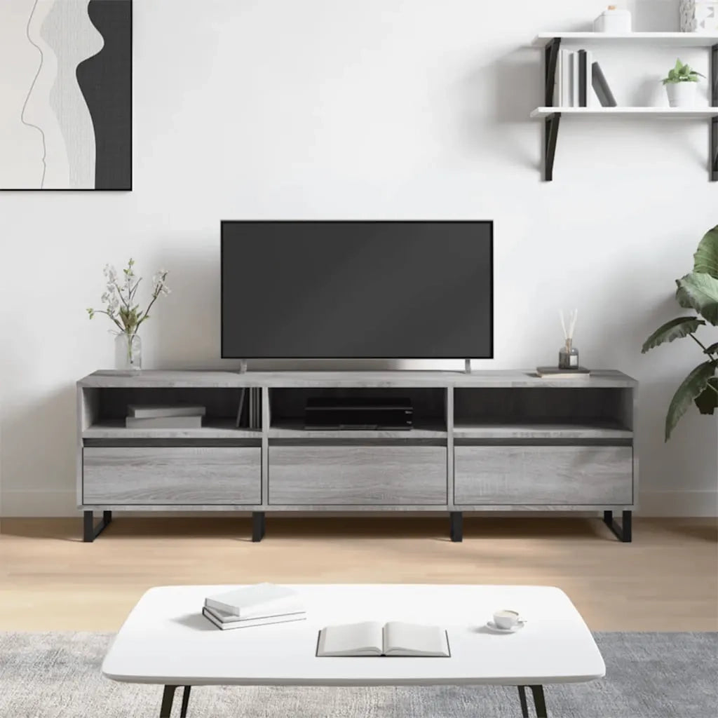 Mobile Porta TV Grigio Sonoma 150x30x44,5 cm Legno Multistratocod mxl 104899