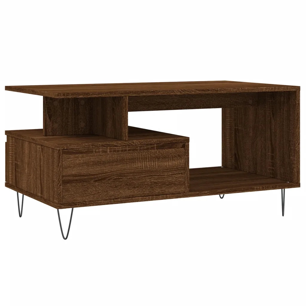 Tavolino Salotto-Tavolino da soggiorno-Tavolo Rovere Marrone 90x49x45 cm Legno Multistrato 249005