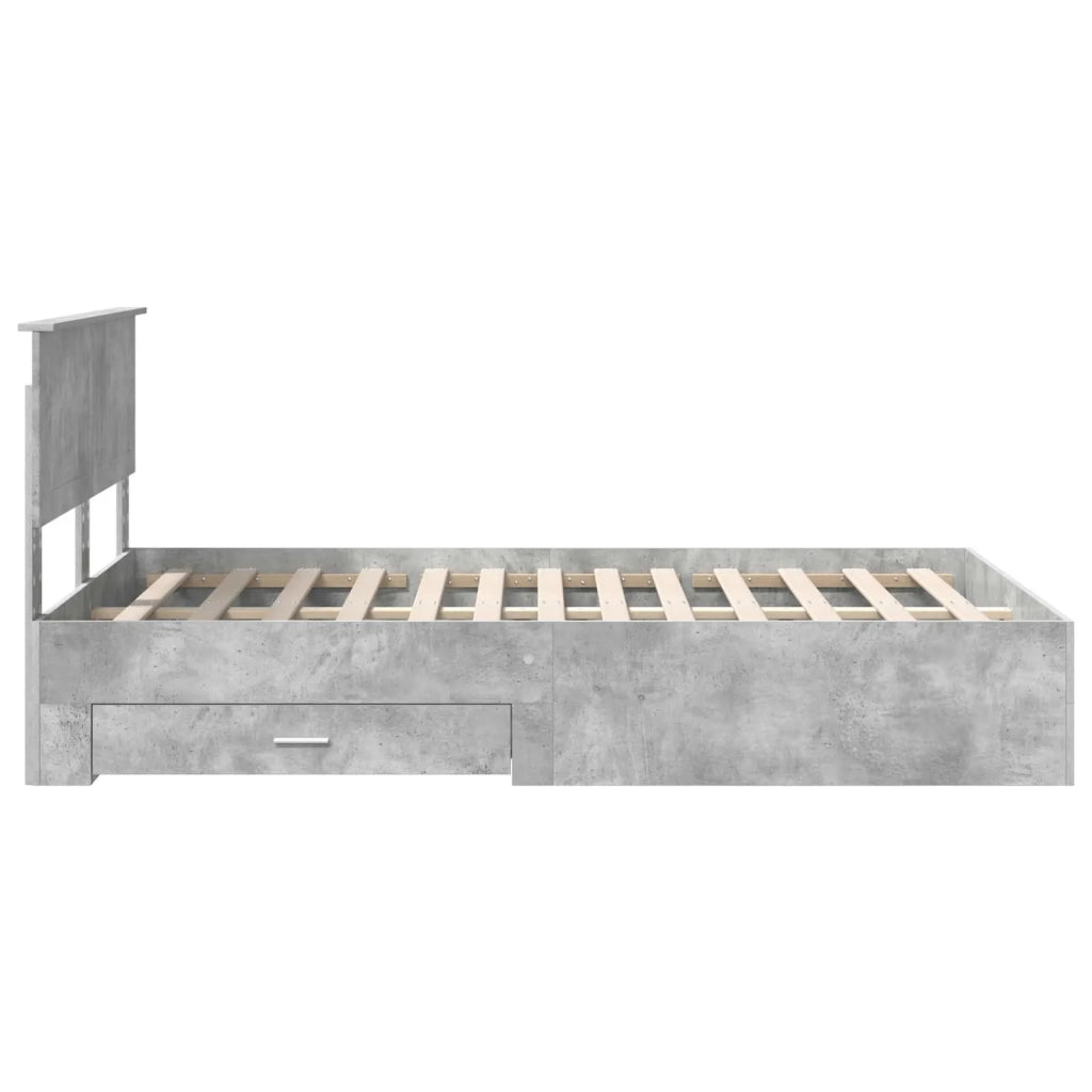 Struttura del letto con testiera Grigio cemento 120 x 190 cm