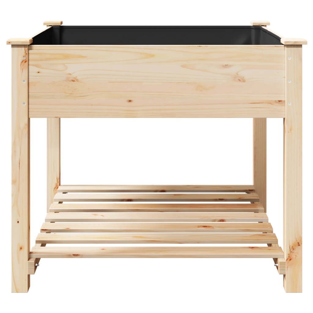 Vaso da giardino  con ripiano 90x90x76 cm in legno massello di abete