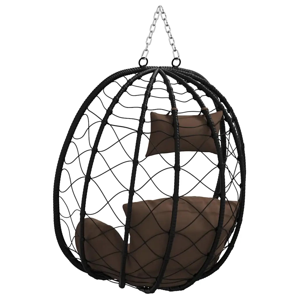 Sedia uovo sospesa Caffè 91,5 x 54,5 x 107 cm polyrattan 42003847