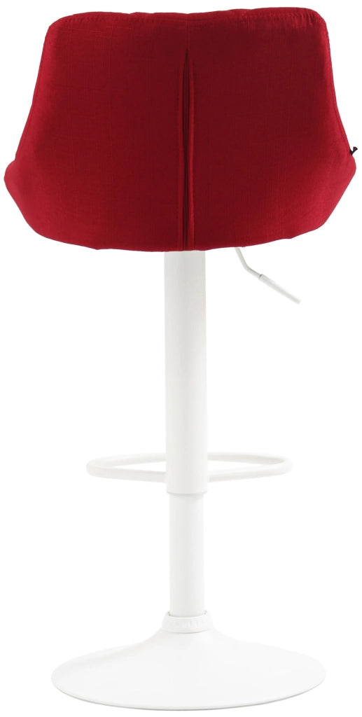 Sgabello bar LAZIO in tessuto rosso,bianco