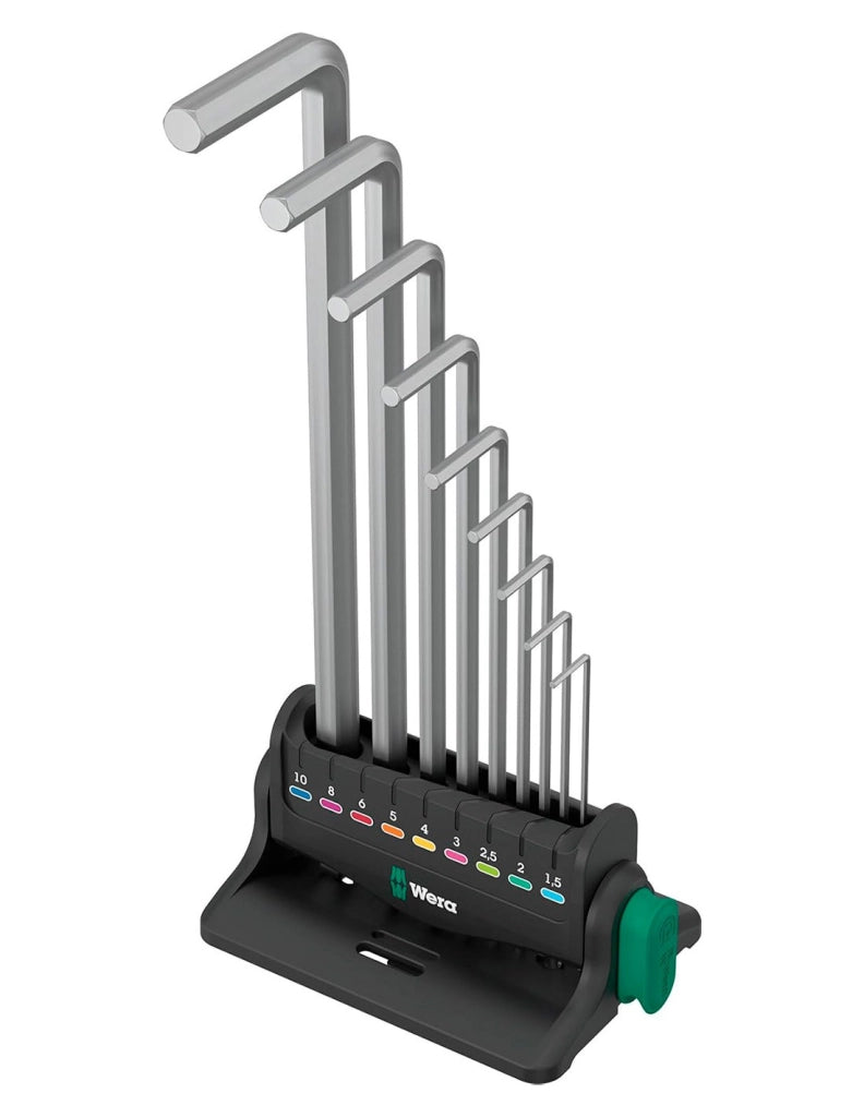Set di 10 chiavi esagonali WERA Hex-Plus 8 950/9 cromate opache